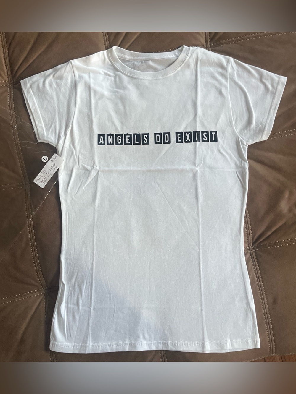 White "ANGELS DO EXIST" Graphic Tee